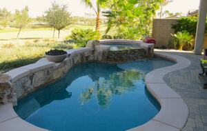 Backyard Pool and Hot Tub