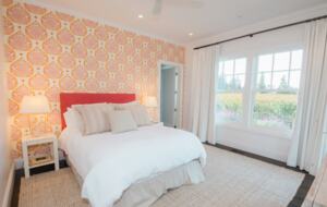 The first guest bedroom looking towards the north vineyards.