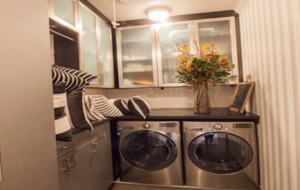 The laundry room immediately adjacent to the guest bedrooms.