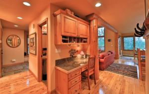 Recipe desk off of the kitchen