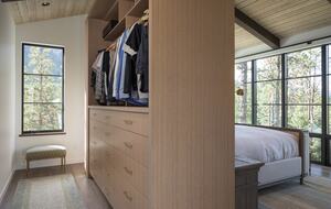 Built-in wardrobe behind the master bed