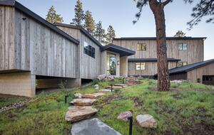 Stepping stones leading to custom Durango Mountain Home.