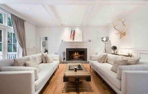 Home exchange in Mill Valley CA, living room with fireplace