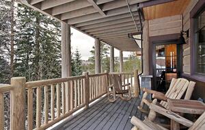 Home exchange in Breckenridge CO, covered deck with seating