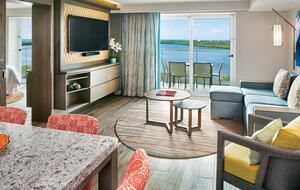 Home exchange in Cancun, lagoon view 2 bedroom villa living area