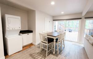 Home exchange in Bass Lake CA, lower level with stacked washer/dryer
