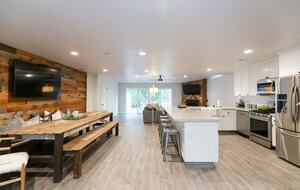 Home exchange in Bass Lake CA, open floor plan main living area