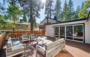 Home exchange in Bass Lake CA, multi-level deck