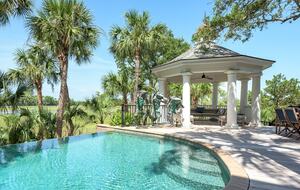 pool over looking marsh