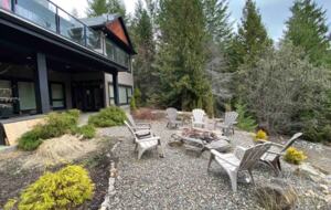 Home Exchange in British Columbia large fire pit area