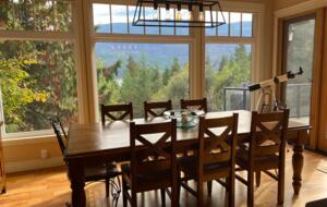 Home Exchange in British Columbia dining area panoramic views