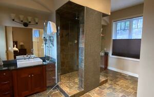 Home Exchange in British Columbia master bath walk in shower