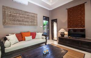 Home exchange in Ubud, Bali, family room with flatscreen TV