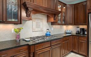 Chef's kitchen with granite countertops
