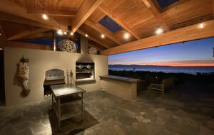 Outdoor dining with water views