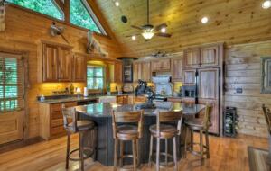 Home Exchange in Mineral Bluff, GA, incredible kitchen counter stools