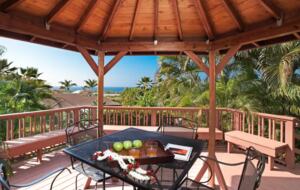 Raised gazebo with ocean views