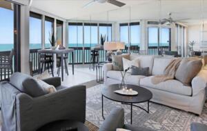 Open living room with gorgeous views of The Gulf