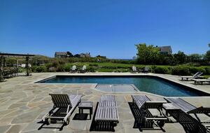 Nantucket luxury estate pool and lounge area