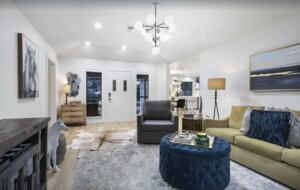 Cozy living room off the entry