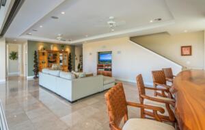 Lower level living room with bar