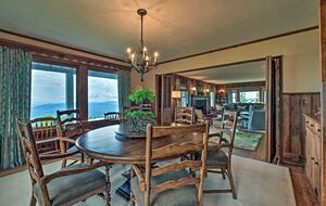 Dining room with mountain views