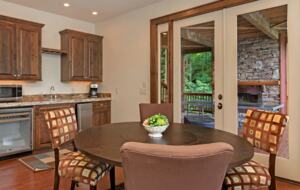 Dining table with kitchenette