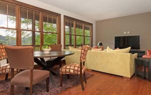 Family room with dining table