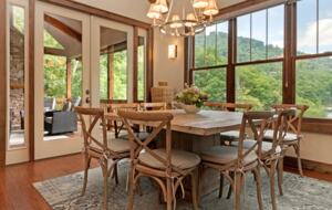 Dining room for eight with lake views