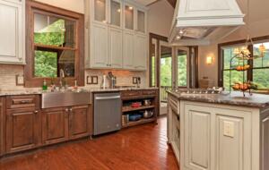 Gourmet kitchen with granite countertops