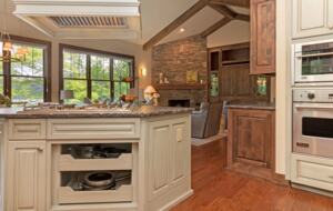 Gourmet kitchen with granite countertops