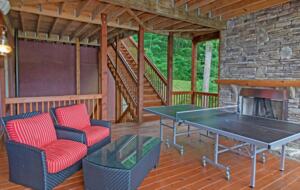 Deck with ping pong table