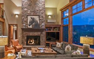 Home Exchange in Steamboat Springs, CO great room with fireplace