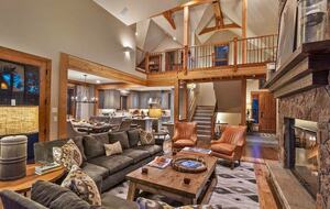 Home Exchange in Steamboat Springs, CO great room with vaulted ceiling