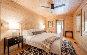 Home exchange in Fairview NC, master bedroom with porch access