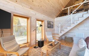 Home exchange in Fairview NC, living room with modern furnishings