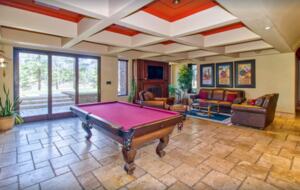 Lower level play room with pool table