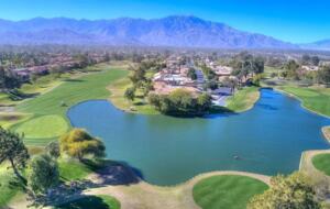 View of San Jacinto and Santa Rosa Mountains and golf course