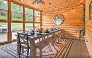 Massive dining table with views