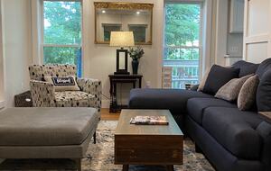 Home Exchange in Hillsdale, NY family room with cozy sectional