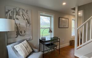 Home Exchange in Hillsdale, NY writing desk and warm wood floors