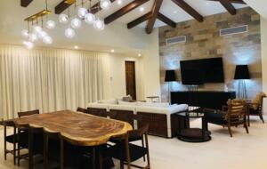 Open living and dining rooms