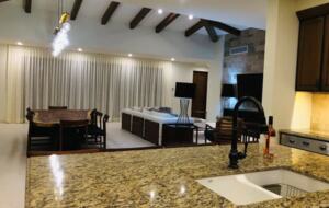 Beautiful kitchen open to living area