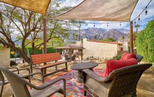 Home Exchange in Palm Springs, CA hilltop seating with a view of home