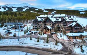 Crystal Peak Lodge entrance from Ski Hill Road and gondola