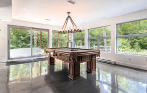 Lower level bar, pool table and den