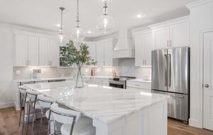 Oversized Island with Quartzite Counters (120” long)
