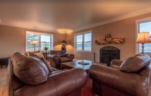 Secondary living room with fireplace