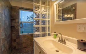 Updated bathroom with walk-in shower