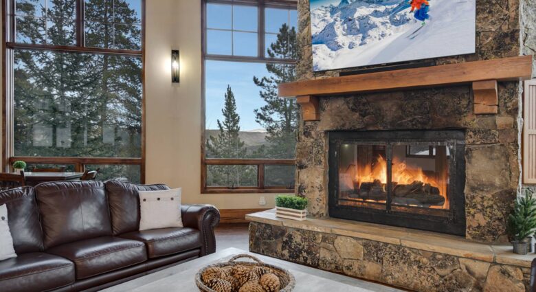 Living room fireplace